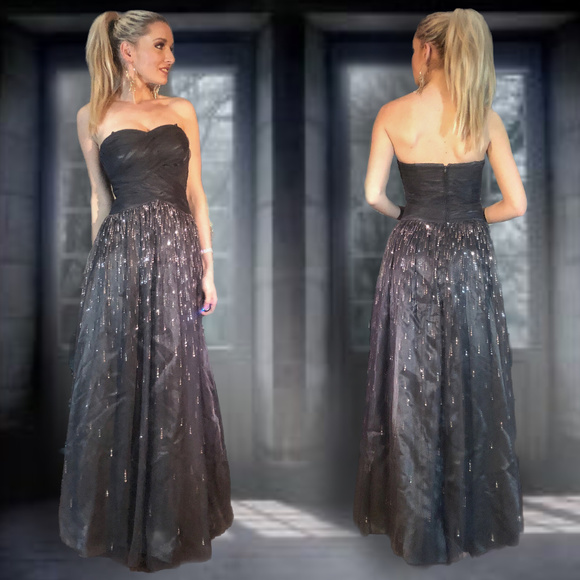 Hailey Logan Dresses & Skirts - Grey Strapless Glitter Tulle Hailey Prom Dress